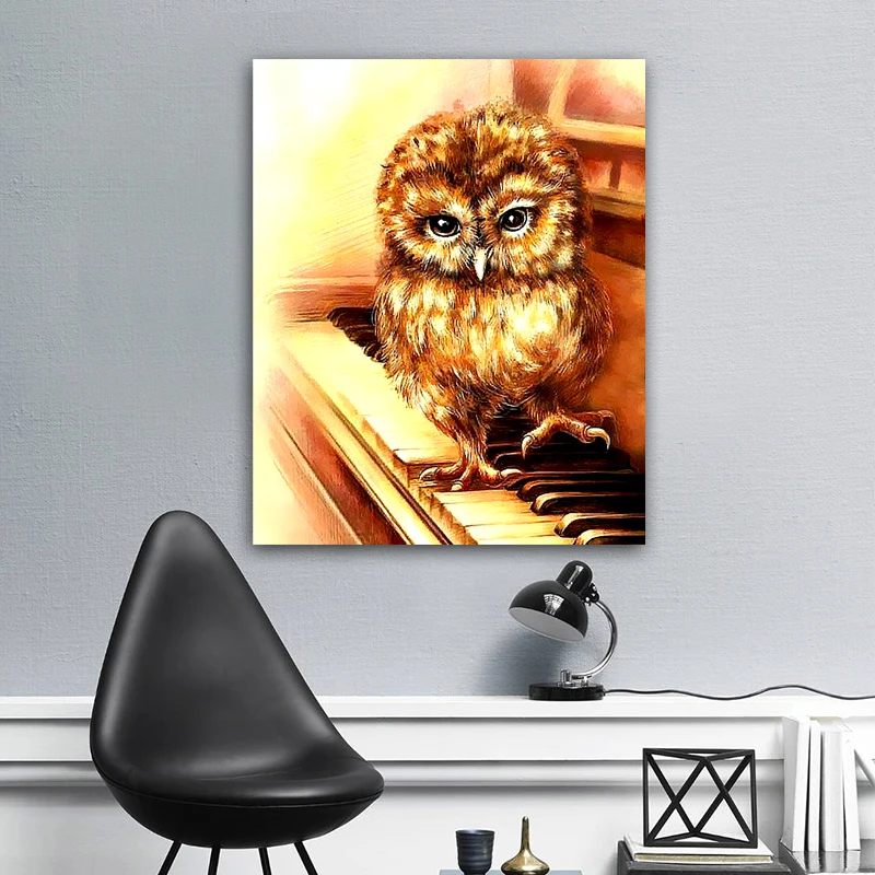 Diy 5D Animal Full Round Diamond Painting Cross Stitch Cute Owl Embroidery Rhinestone Handwork Home Decor Gift | Дом и сад