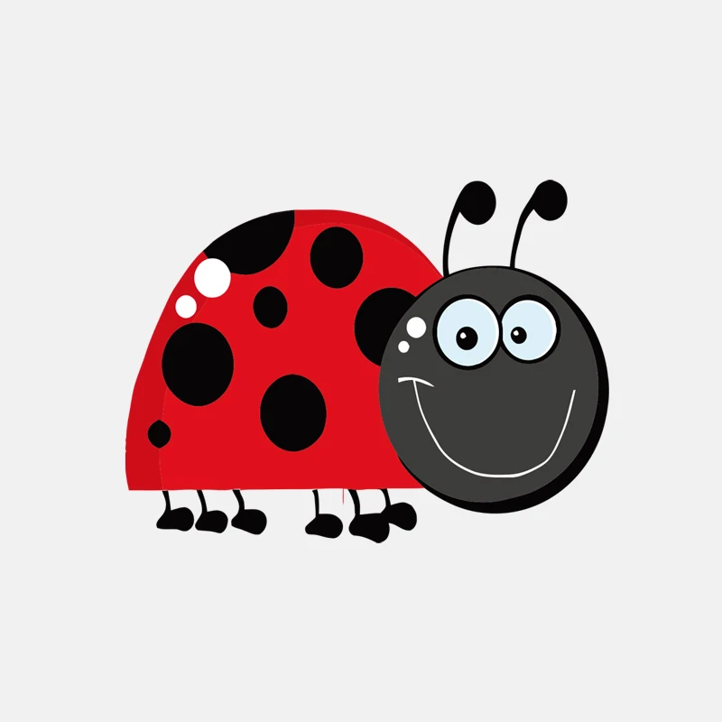 YJZT 13.3CM*7.2CM Fashion Smile Ladybug PVC Window Car Sticker 11-00845 |