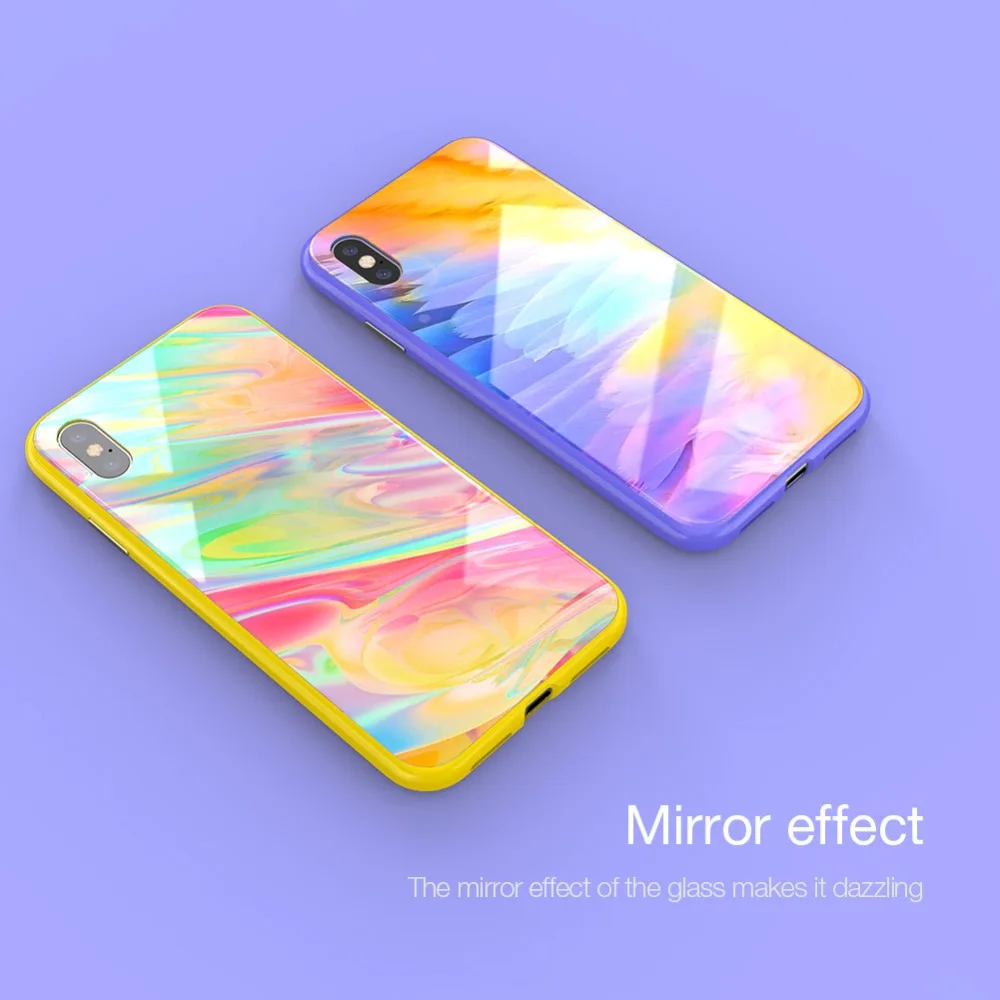 Чехол с эффектом омбре для Apple Iphone XS Max чехол IPhone XR Nillkin цветная зеркальная задняя