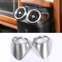new for alfa romeo giulia 2017 abs chrome car center armrest rear row air conditioning vent outlet cover trim set of 2pcs