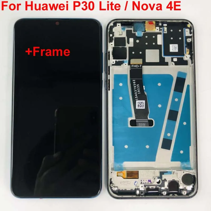Рамка+ для 6,1" huawei P30 Lite MAR-LX1M MAR-LX2J ЖК-экран+ сенсорная панель дигитайзер для huawei Nova 4E дисплей
