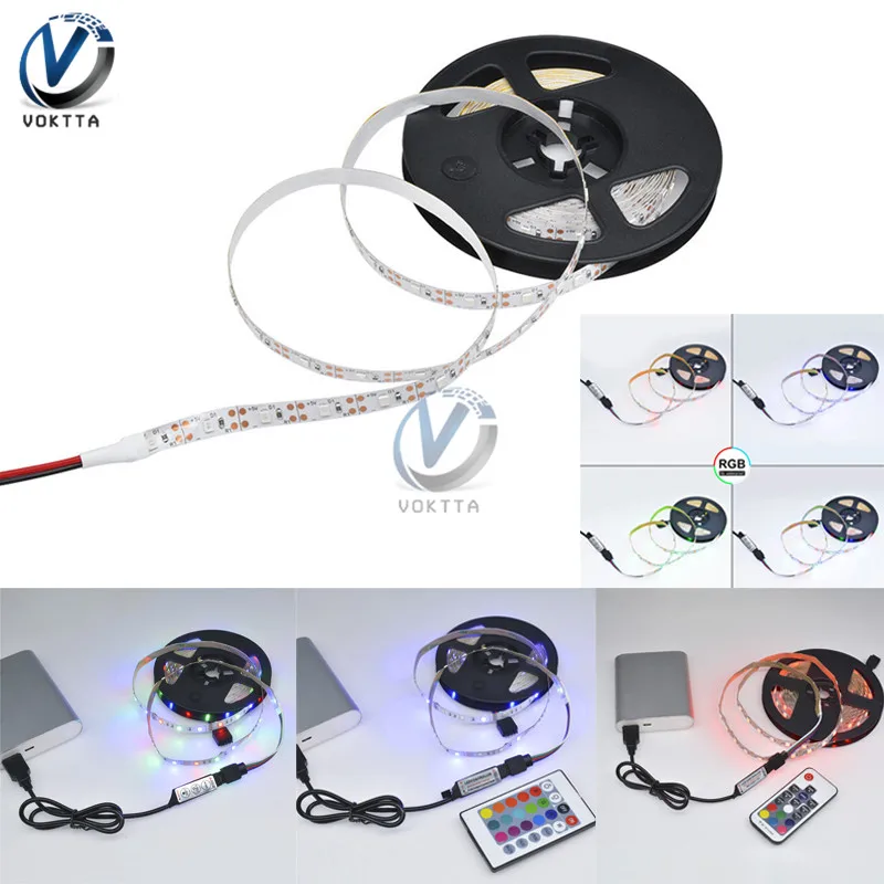 USB Светодиодные ленты DC 5 V Гибкая свет лампы 60leds SMD 2835 M RGB Desktop Экран ТВ фон