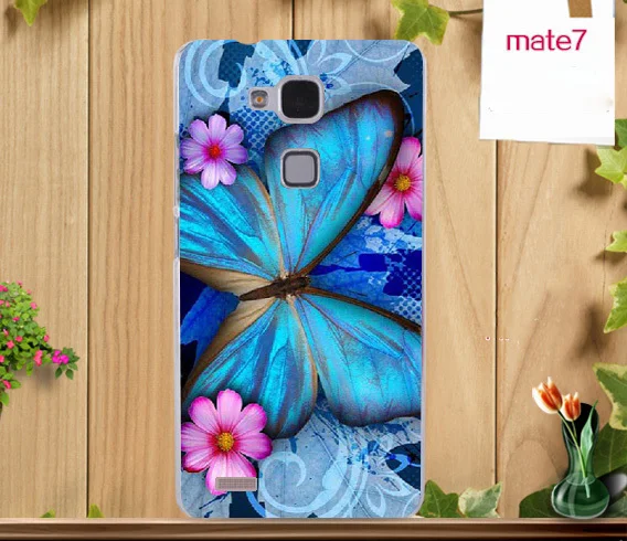 Заводская цена 9 стилей окрашенный чехол для Huawei mate 7 Красочный Рисунок красивые
