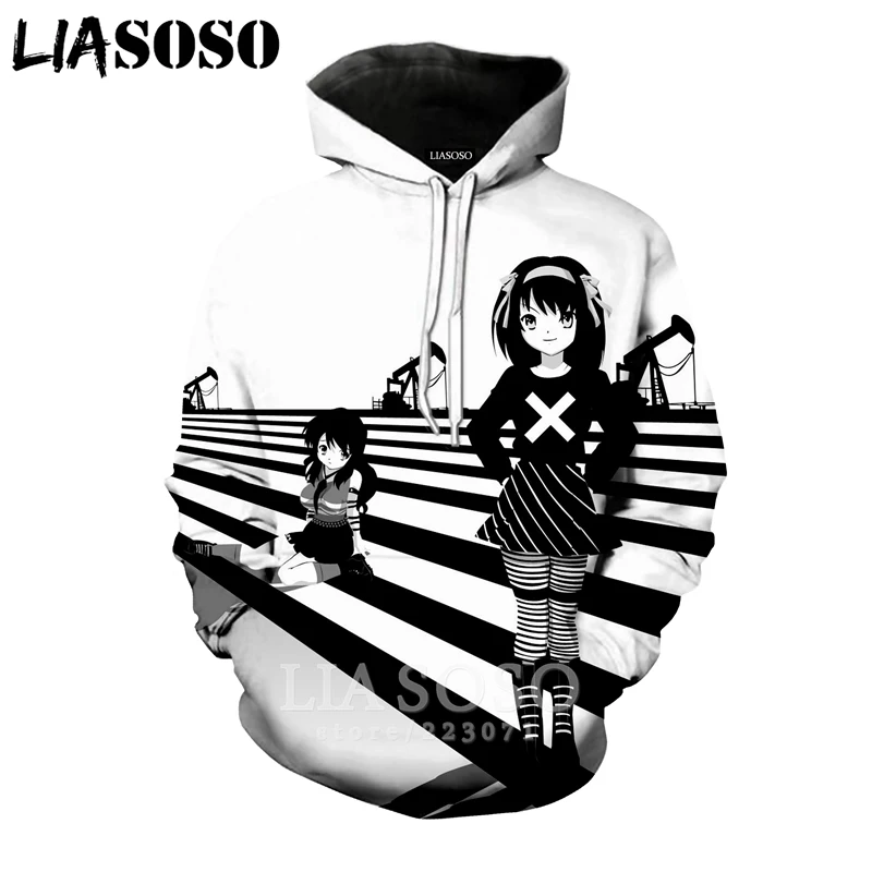 LIASOSO/зимняя модная мужская и женская толстовка с 3D принтом аниме Меланхолия из