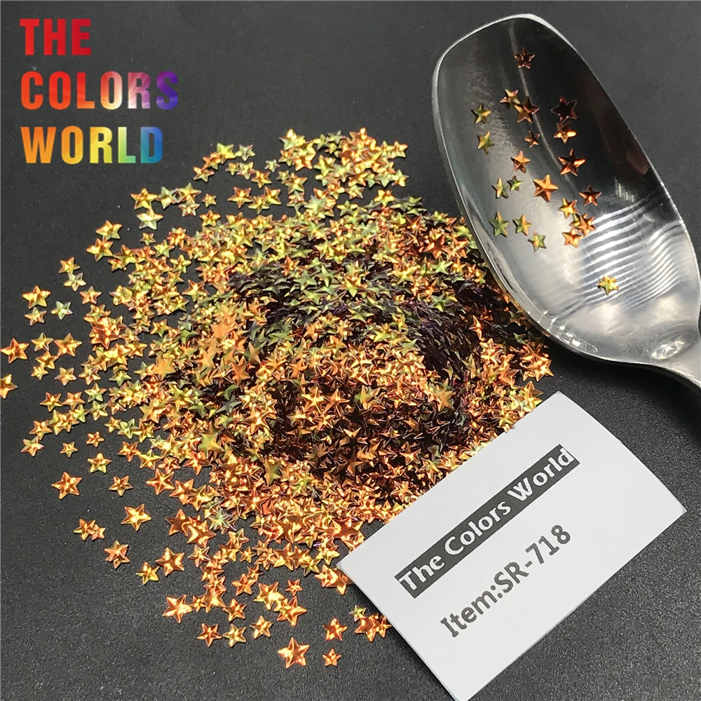 3D Звезда хамелеон стереоскопический блеск для ногтей украшение краска лица тату