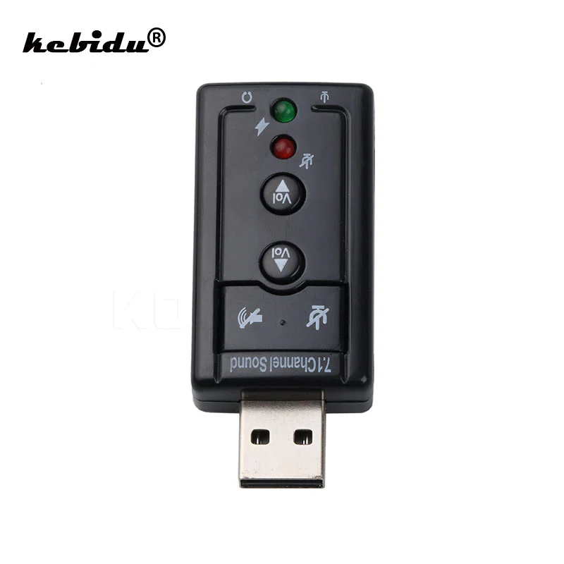 Kebidu3D внешняя 7 1 канальный USB Аудио Звуковая карта Микрофон адаптер динамик 3 5 мм