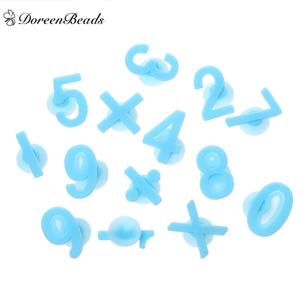 DoreenBeads силиконовые оранжевые красные синие бокалы для вина цифры 0 9