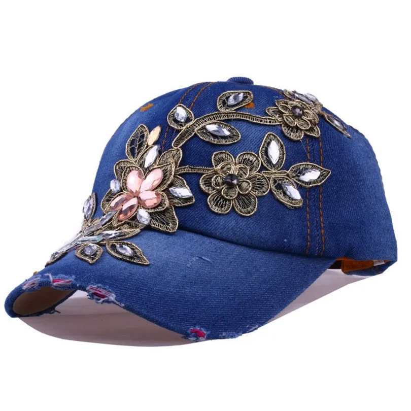 2019 модные бейсболки женские с цветочным узором Snapback шапки для женщин джинсовые