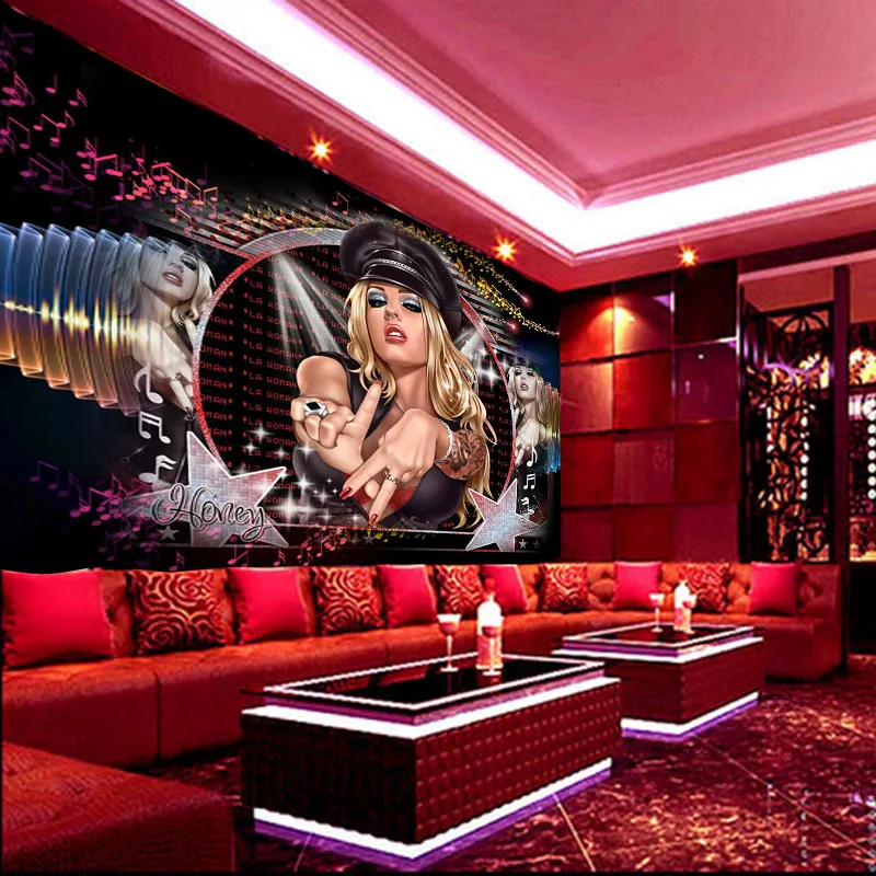 

beibehang beipapel de parede 3D three-dimensional personality Flirty theme KTV large mural wallpaper wall covering bar backdrop