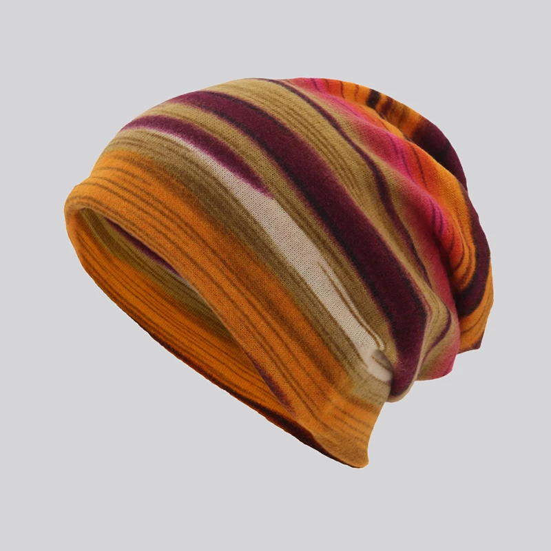 Новая модная шапка в стиле хип-хоп, полосатая осенне-зимняя шапка Skullies Beanies, мужская шапка, женская шапка-тюрбан, WH007