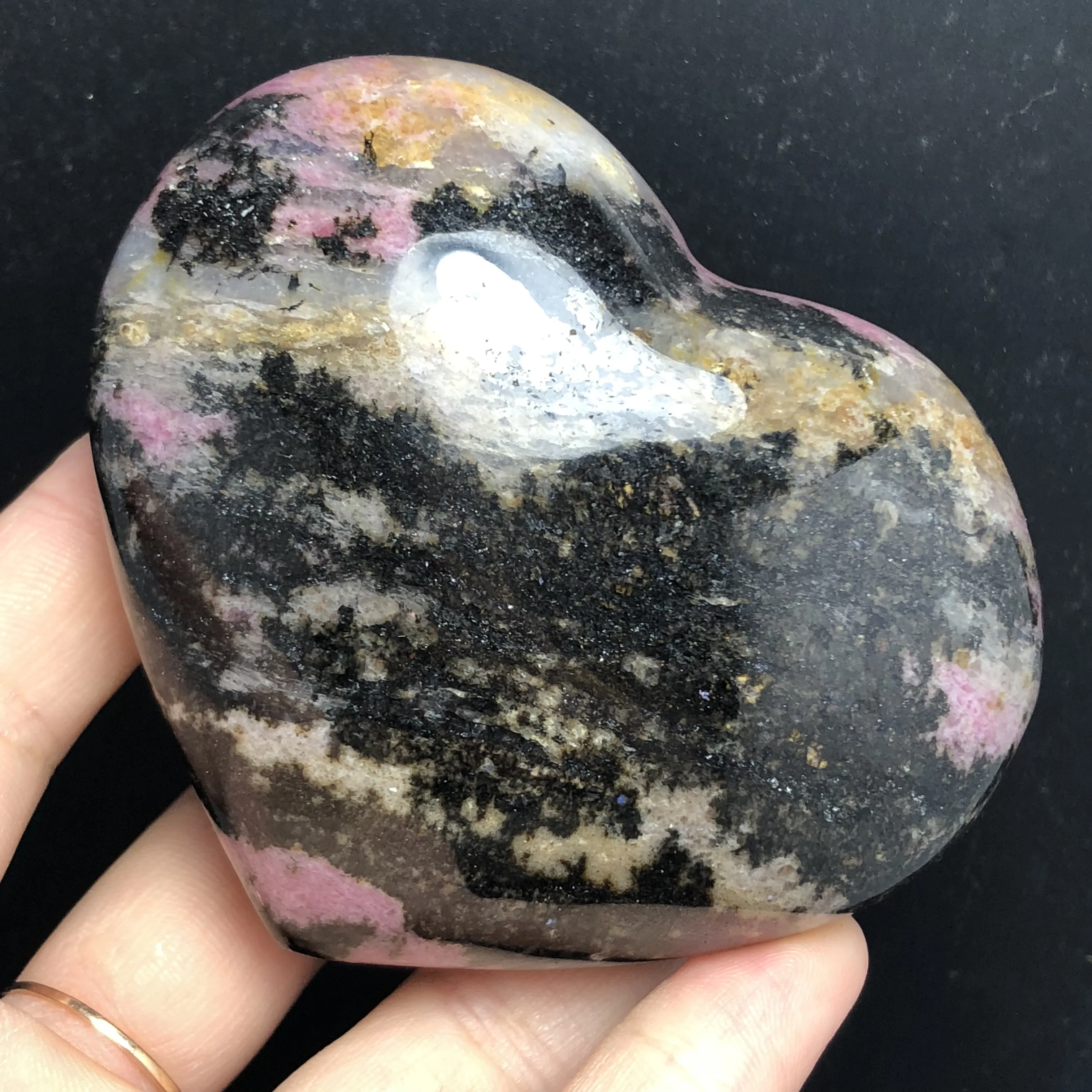 

Natural plum blossom tourmaline crystal heart shape massage quartz stone mineral reiki healing gift