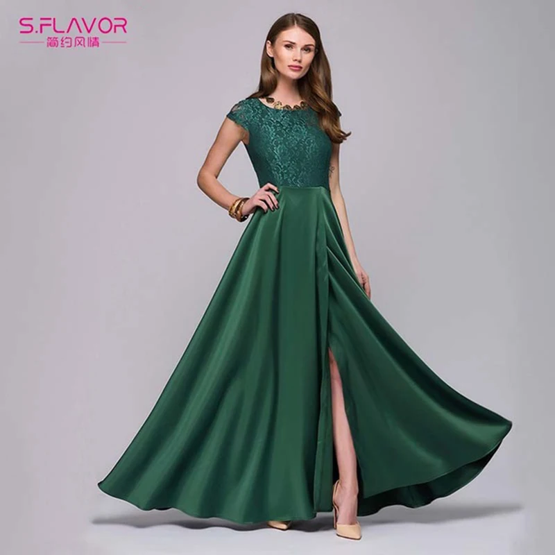 S. FLAVOR 2018 модное сексуальное платье без рукавов с круглым вырезом элегантное