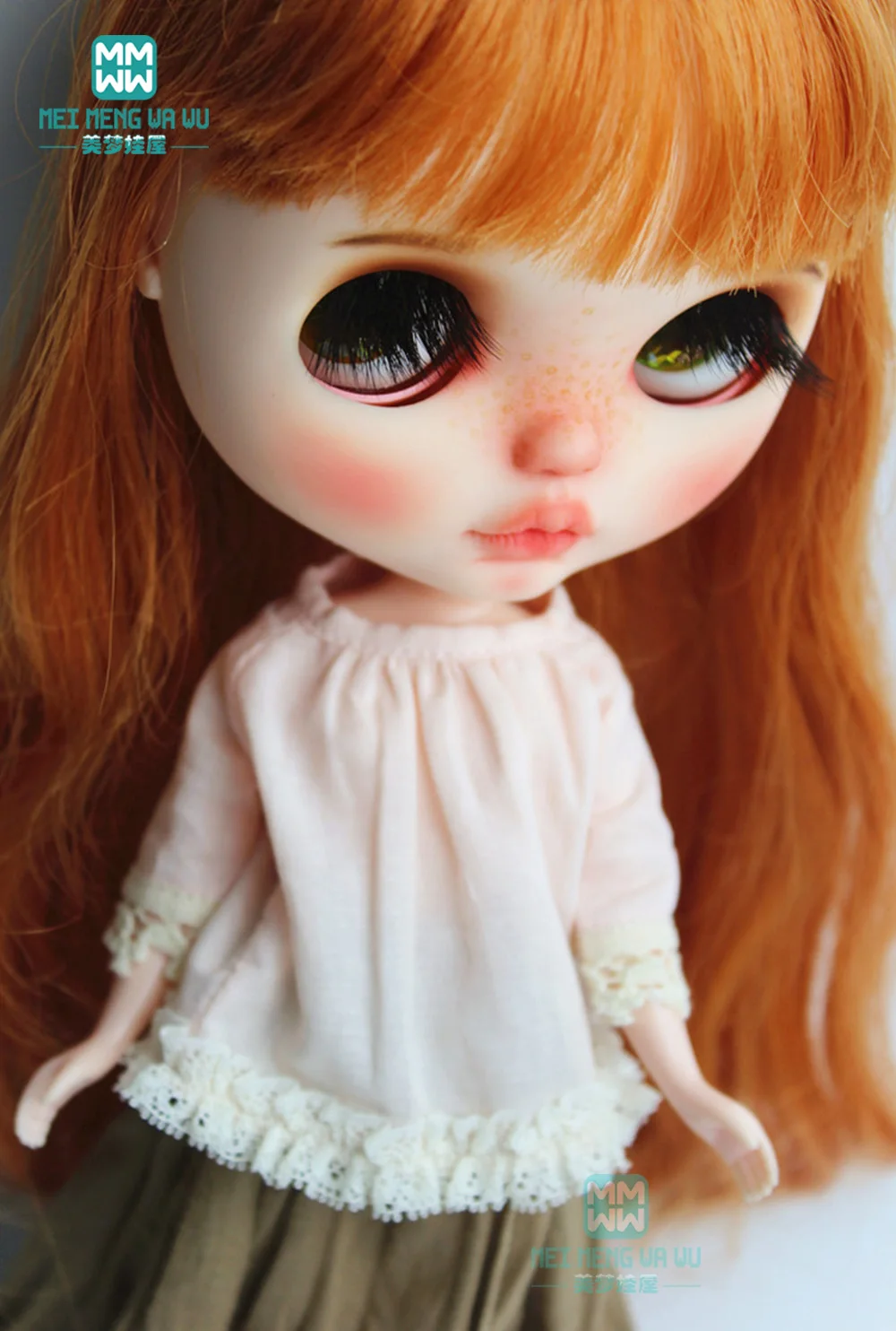1 шт. одежда Blyth Doll модная розовая рубашка+ кружевная юбка цвета хаки для Blyth Azone кукла 1/6 аксессуары