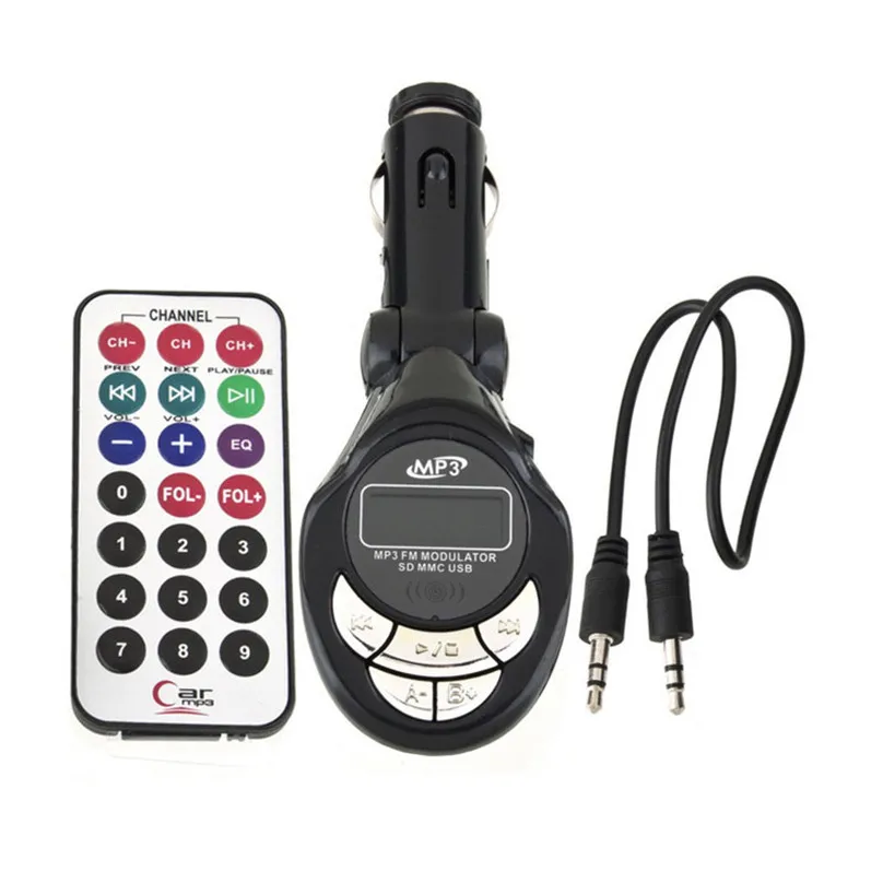 4 в 1 ЖК Авто MP3 плеер беспроводной FM передатчик модулятор с USB CD MMC дистанционный