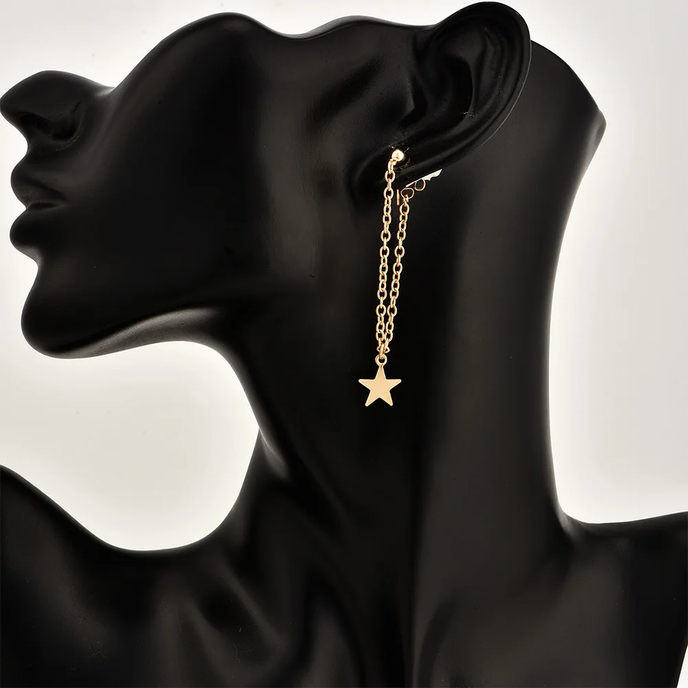 

Hot Earrings Personality Simple Five-pointed Star Metal Chain Tassel Earrings For Women Fashion Jewelry Brincos Wholesale