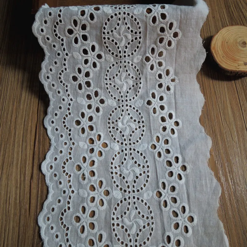 

cotton fabric cut out embroidery eyelet edge lace 18.7cm clothes accessory hometextile table curtain trim dress ribbon vintage