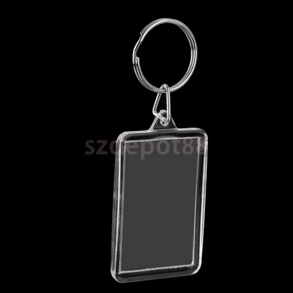 10x прямоугольная пустая вставка фоторамка сплит кольцо брелок 3 4*5 2 см|ring keychain|picture
