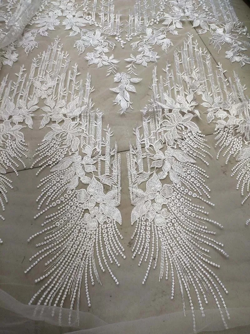 2017 Африканский белый кружевной ткани кружево Свадебные Кружева Кот французский