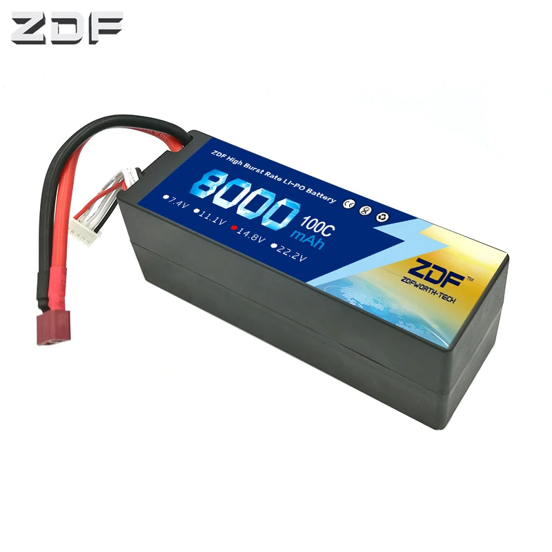 Перезаряжаемая батарея ZDF 4S 14 8 v 8000mah 100C MAX 200C 4s lipo с жестким чехлом для автомобиля