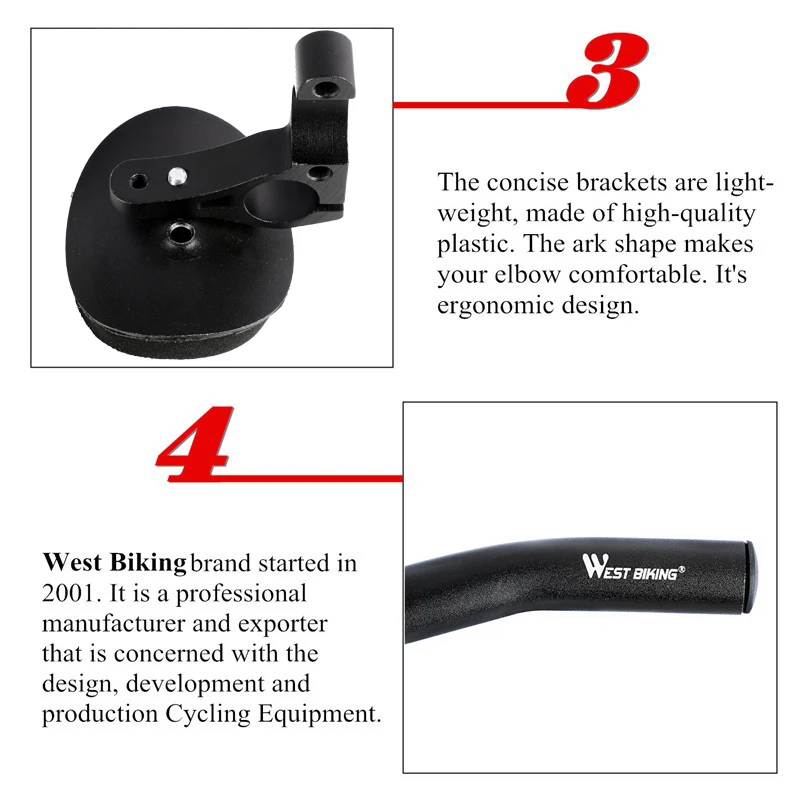 

WEST BIKING Bicycle Triathlon Rest Aero Bar Handlebar MTB Bike Alloy Rest Handlebar Separated Road Bike Rest Triathlon Handlebar