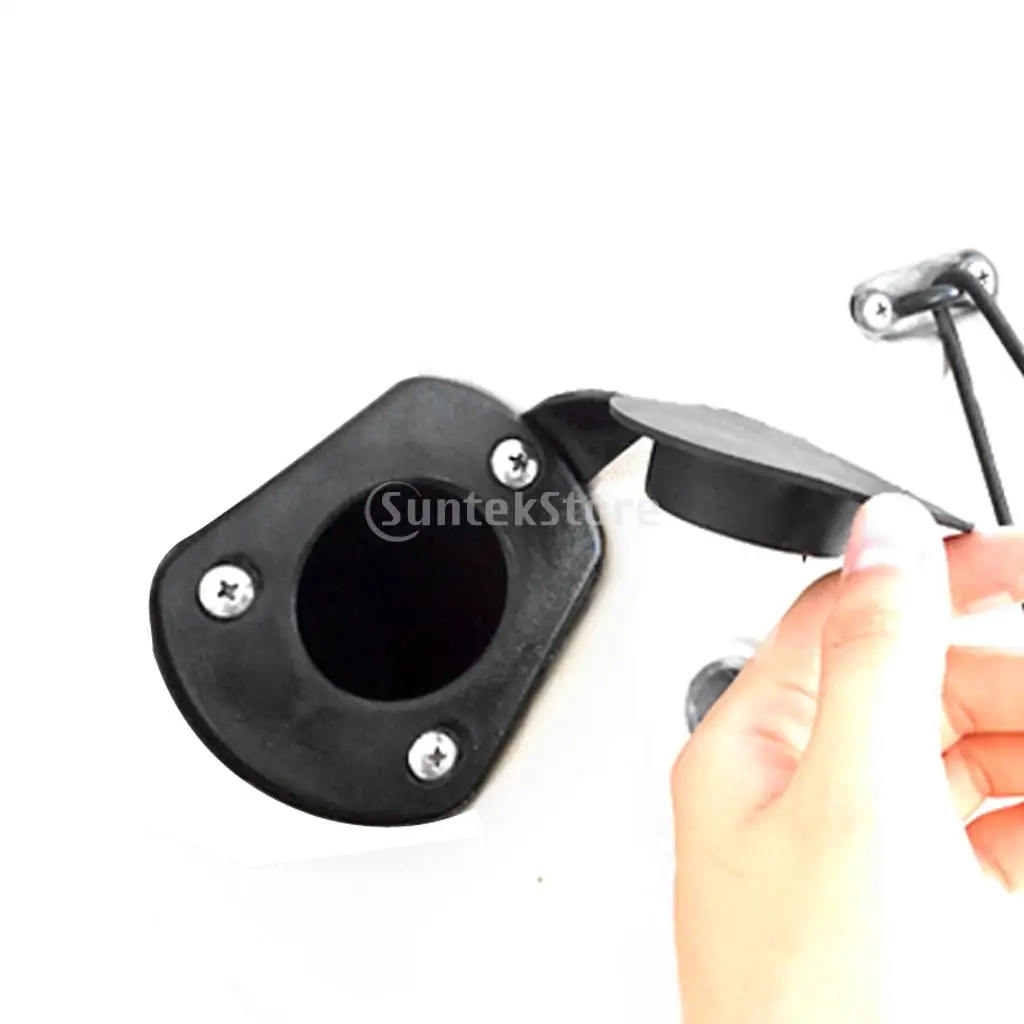 

Black Plastic Marine Kayak Boat Yacht Fishing 3 Link Tube Rod Holder with 4 Pieces Tube Rod Pole Rest Mount Rack Socket Bracket