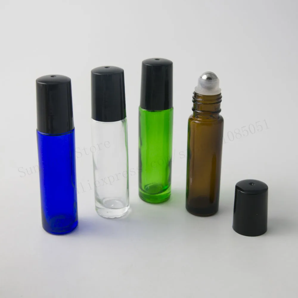 Пустая стеклянная бутылка с металлическим шариковым роликом для ароматических
