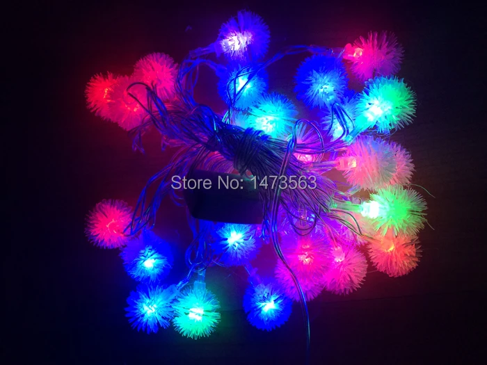 Fairy 220V 5m 24 LED decoration Garland  Fuzzy Ball LED string light christmas new year holiday party lamp lighting dj00087