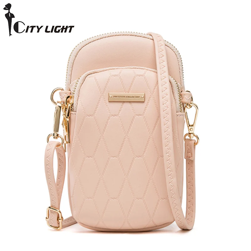 

Multi-Function Messenger Shoulder Bag Women Crossbody Cell Phone Bags Ladies Purse Wallets PU Leather Mini Handbags Female