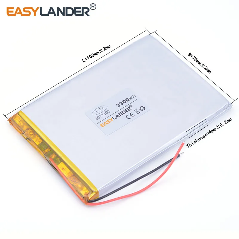 3 шт./лот 7 V 4075100 3300 mah высокоемкая полимерная литиевая батарея sun N70 дюймовый