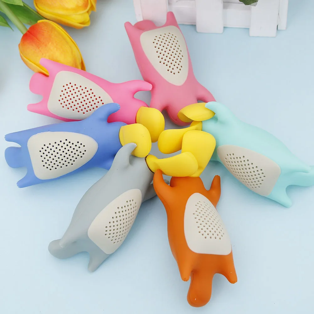 1 шт. пять цветов милый силиконовый ситечко класса FDA для заваривания черного чая