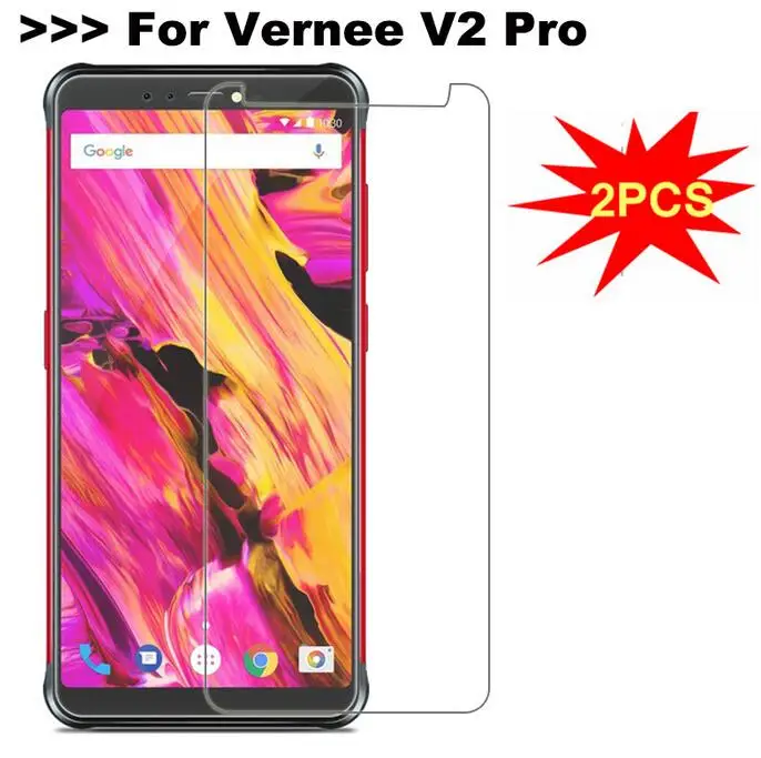 2 шт. закаленное стекло для защиты экрана телефона Vernee V2 pro|Защитные стёкла и