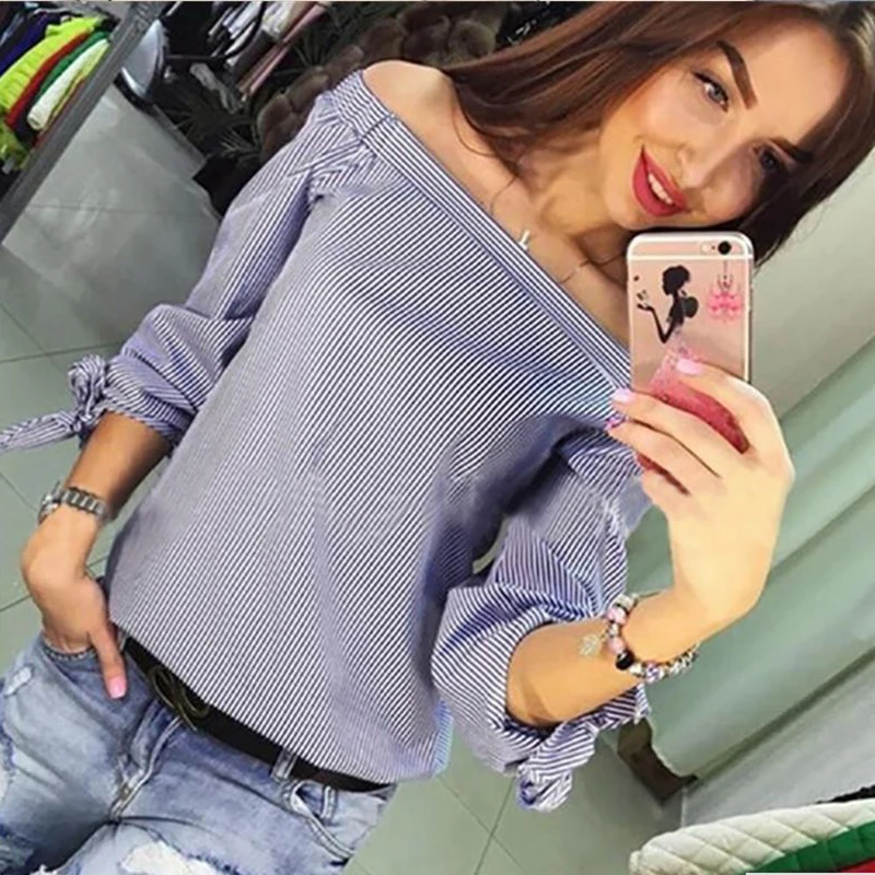 Сорочка Femme Для женщин блузка 2018 хлопок Полосатые рубашки S Топы корректирующие с