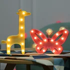 Настольная лампа, светодиодная, в форме звезд, сердец, фламинго, ананаса, кокоса