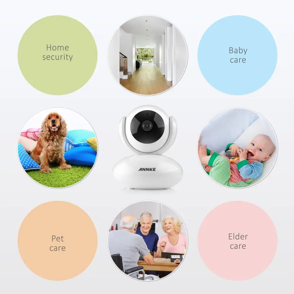 ANNKE 720P умная Беспроводная ip-камера безопасности с поворотом и наклоном, беспроводная домашняя камера наблюдения, сетевая Wi-Fi, детский монитор