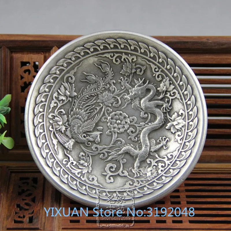 Антикварная коллекция ремесел античная бронза Феникс медная серебряная чаша