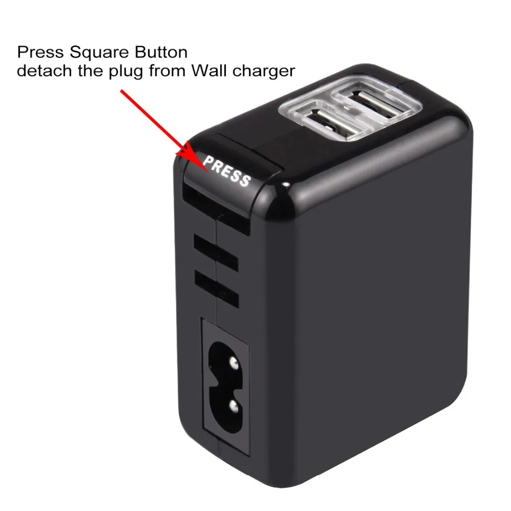 Комплект зарядного устройства PULUZ для GoPro 2 USB порта 5 В (2 1 А + а) настенное зарядное