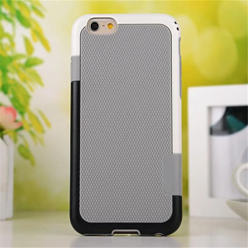 gray Сверхпрочный противоударный чехол для iPhone 7 8 6 6S Plus X от смешанного воздействия, Жесткий ПК+ мягкий резиновый силиконовый чехол для телефона - Цвет: gray