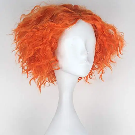 Алиса в стране чудес 2 Mad Hatter Таррант хайтоп оранжевый парик короткий кудрявый Косплей Костюм Парики+ парик шапка