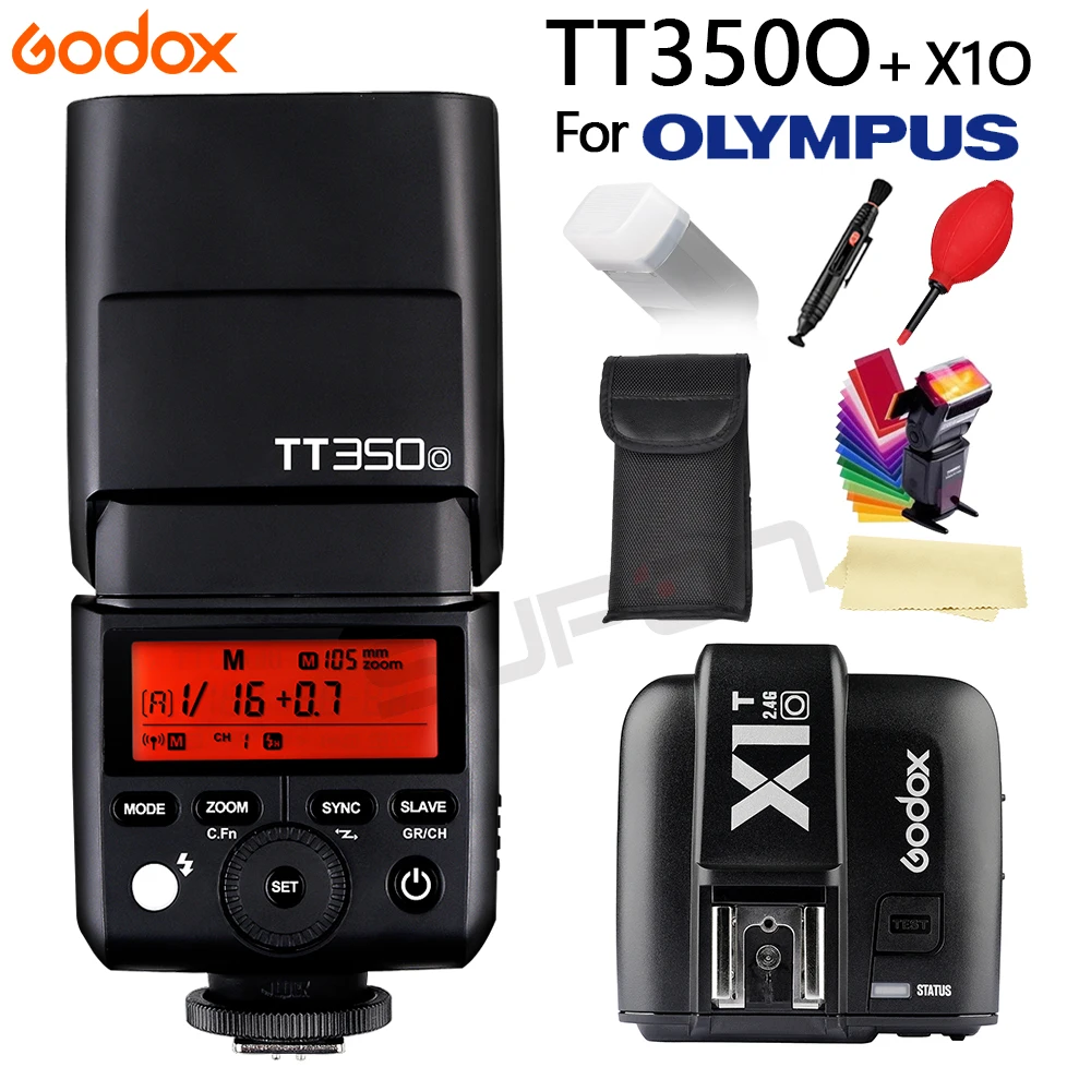 Godox Mini TT350O Speedlite TTL HSS1/8000S GN36 Camera Flash Pocket lights TT350-O+ X1T-O+ Gift kit for Olympus | Электроника
