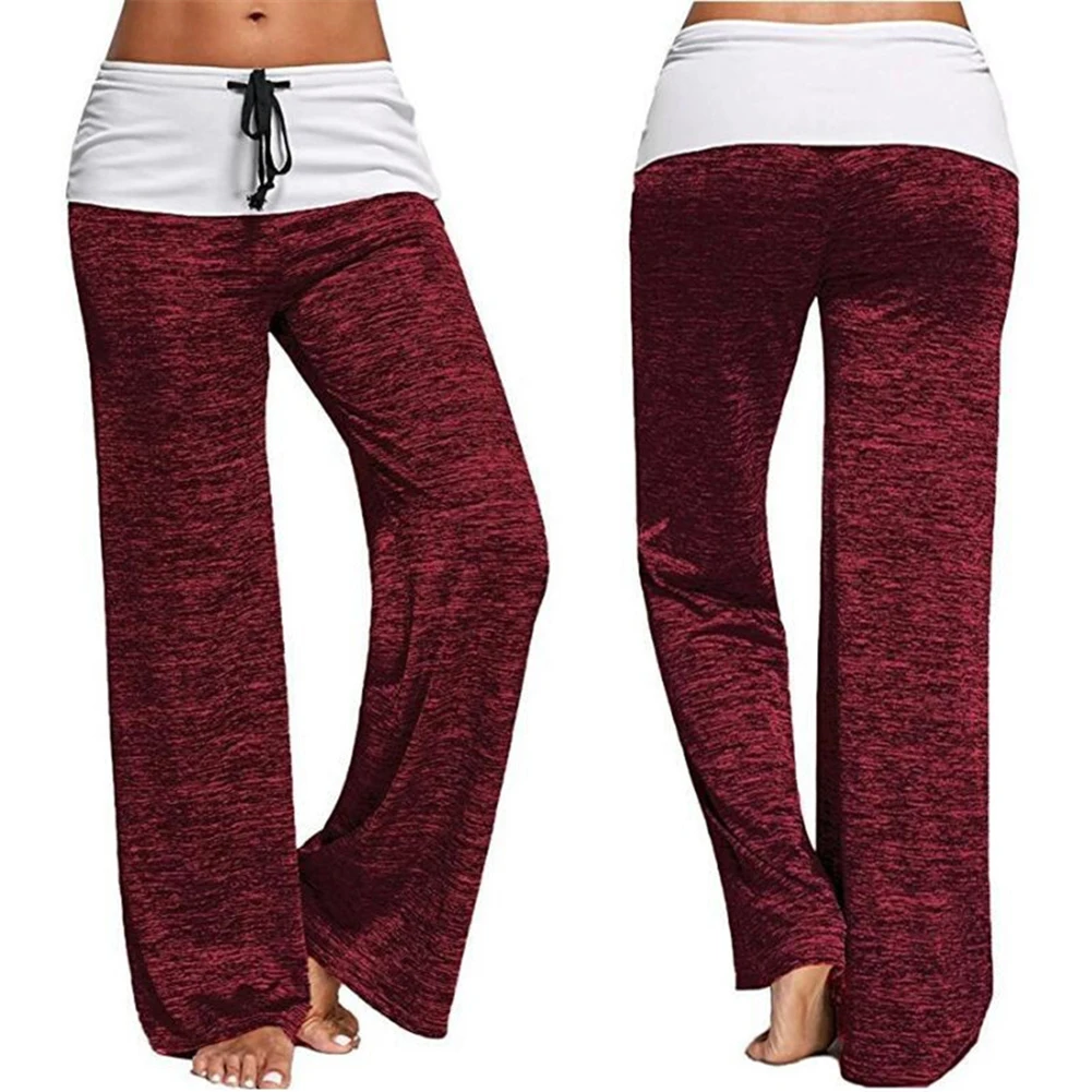 Брюки Женские однотонные с широкими штанинами уличная одежда завышенной талией