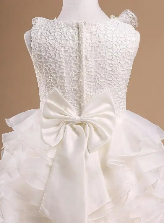 2017 New Wedding Party Formal Flowers Girl Dress Baby Pageant Dresses Birthday Cummunion Toddler Kids Tulle Custom | Детская одежда и