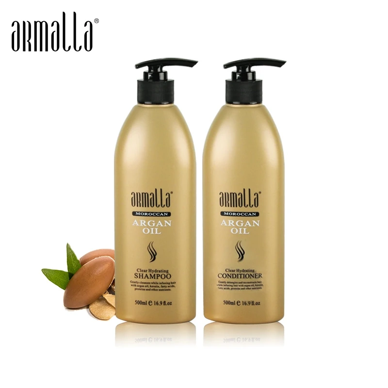 New Products Armalla 500ml Moroccan Dry Natural Shampoo+500ml Argan Oil Deep Conditioner For Hair Repairs Damage Products