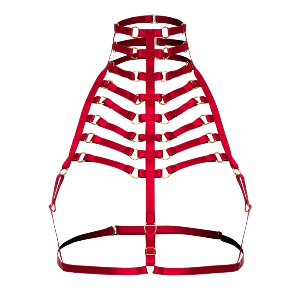 

Body Bondage Harness Bra Elastic Goth Harajuku Adjustable Harness Cage Lingerie Sexy Cosplay Halloween Women Fashion Bra