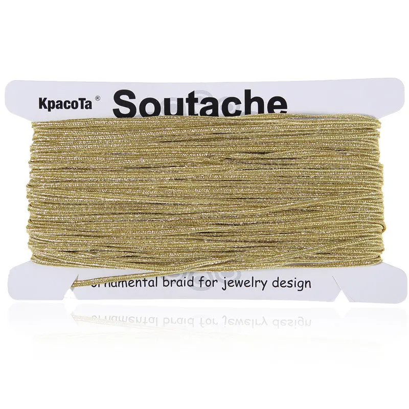 gold-metal KPacTa несколько цветов 34 ярда(31 м) Китайский Soutach цвет этнические Змеиный живот шнур DIY ювелирные изделия плетеные аксессуары материал - Цвет: gold-metal
