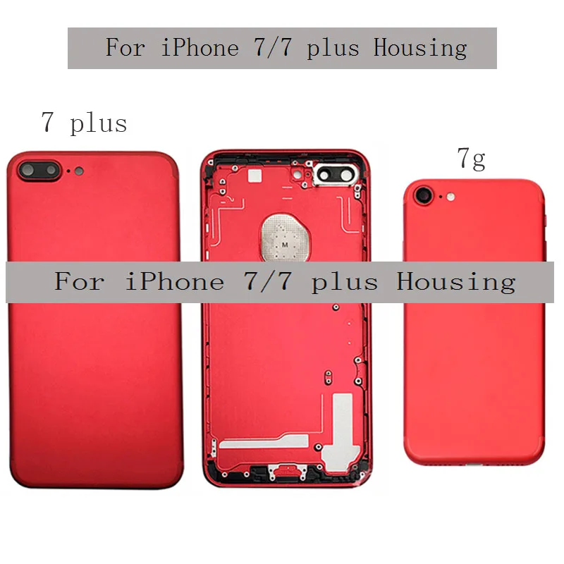 Задняя крышка для iphone 7 задняя крышка батарейного отсека задняя дверь Чехол средняя рамка Шасси+ Боковая сборка кнопок для iphone 7 PLUS