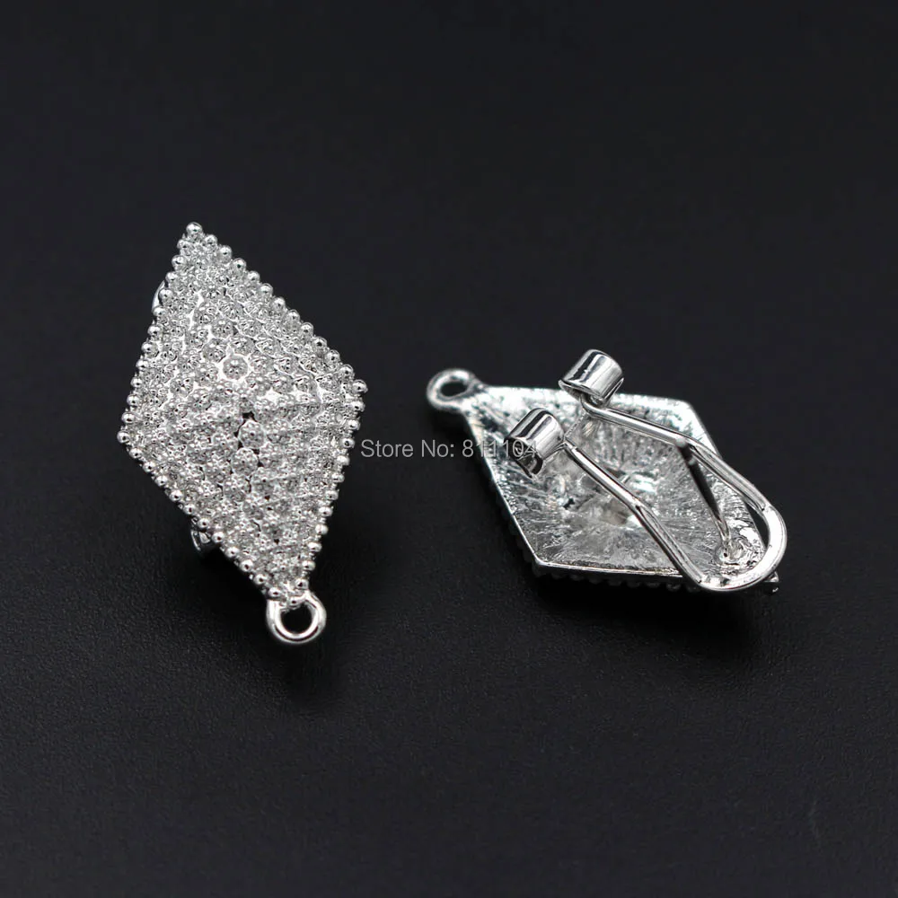 Stud Clip Earrings Post Base with Loop Hanger DIY Findings Accessories Indonesian Nigerian Congo Arab Wedding Jewelry Making |