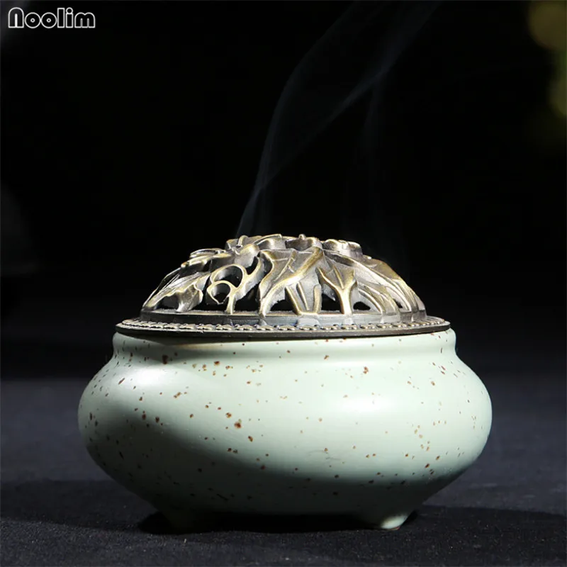 Ароматическая печь Celadon, керамическая Будда, античный сплав сандалового дерева, ароматическая горелка, держатель для благовоний, домашний Чайный домик, декор для комнаты йоги