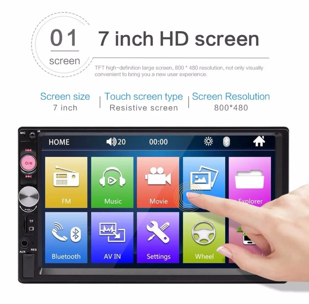 ECAGI автомобиля MP5 плеер 7 дюймов 2 DIN Android и Apple мобильный телефон зеркальные связи с