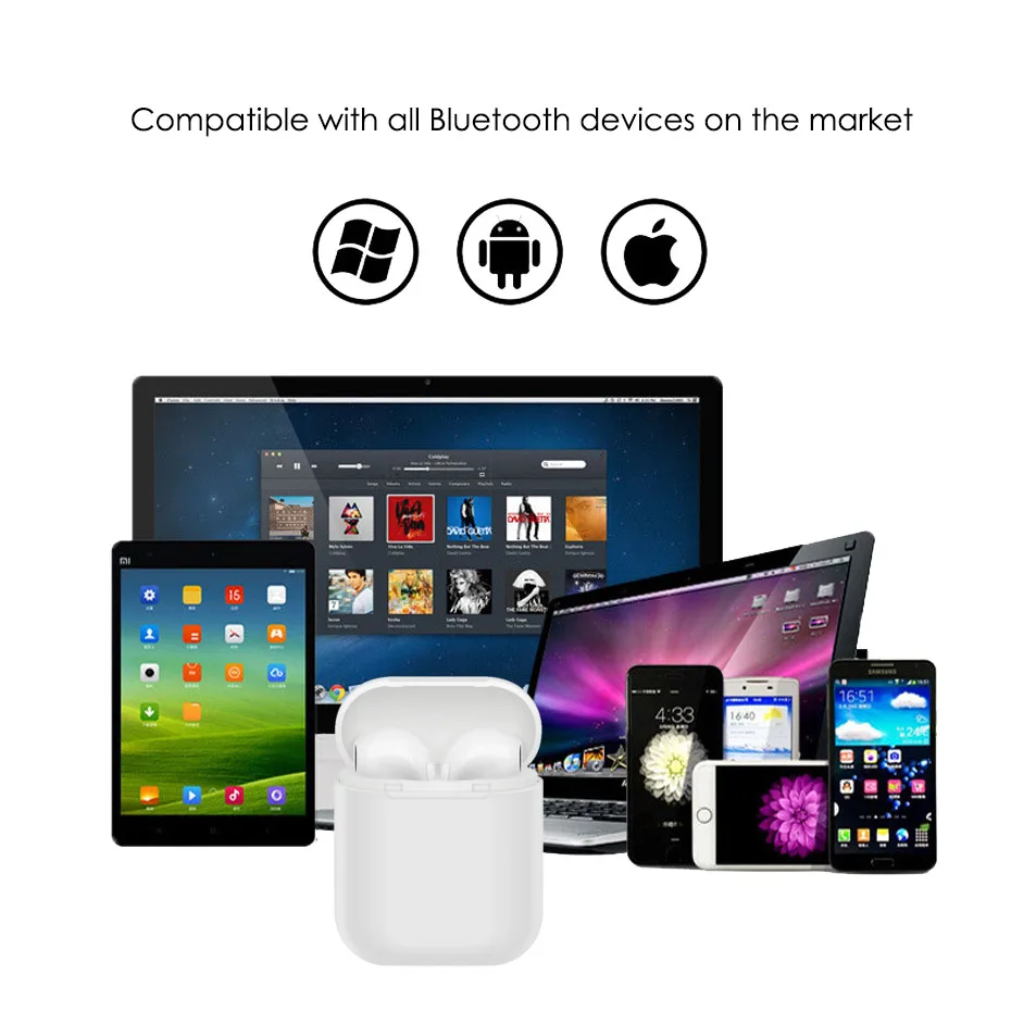 I10 MAX Bluetooth наушники стерео бас беспроводная гарнитура Bluetooth 5,0 вкладыши с зарядным устройством микрофон для всех смартфонов