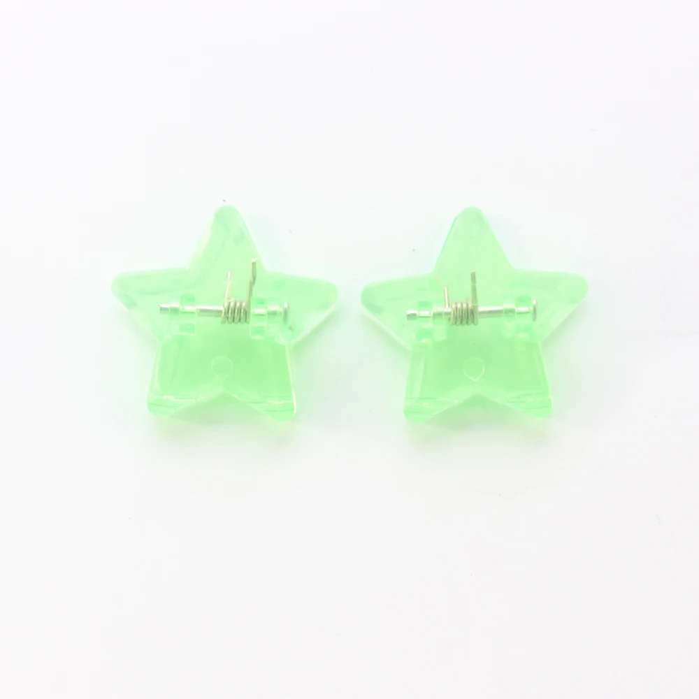 green star Domikee конфетные радужные цвета офисные школьные скрепки набор канцелярских принадлежностей, kawaii студенческие памятные бумажные зажимы для детей, 2 шт - Цвет: green star